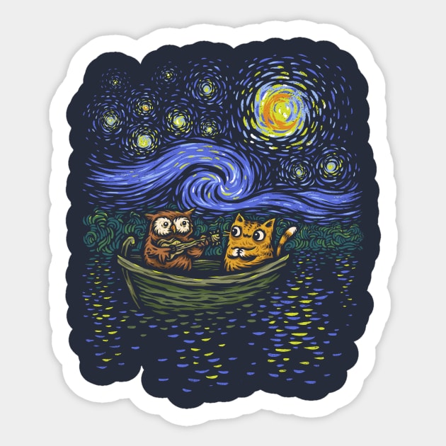 The Owl and the Pussy-Cat Sticker by kg07_shirts